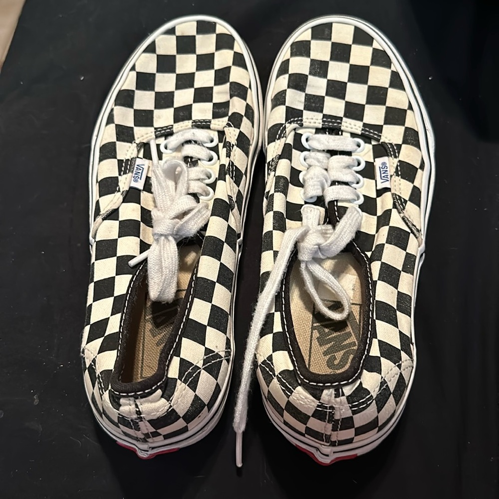 Checkered vans. Freshly cleaned. Women’s size 8. Used.